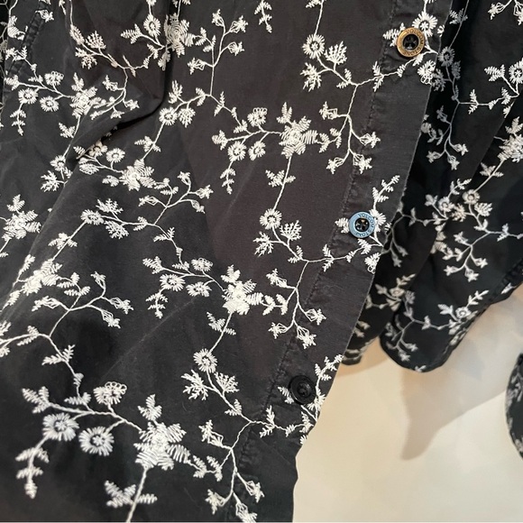 Volcom Black and White Floral Button Down Shirt - Picture 3 of 5
